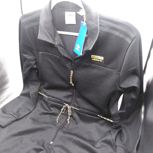 Adidas Womens Originals R.Y.V. Black/ Gold Romper - Picture 2 of 11